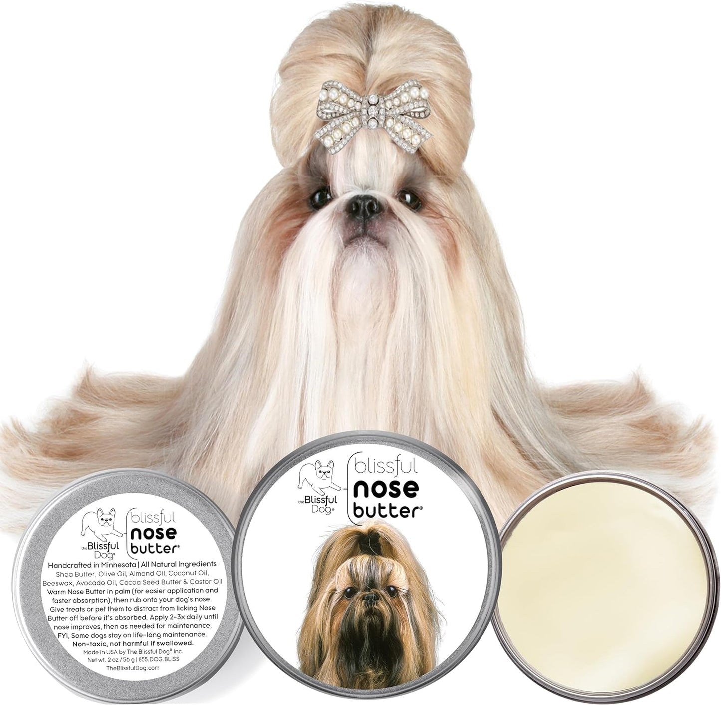 The Blissful Dog Shih Tzu Unscented Nose Butter, 2-Ounce