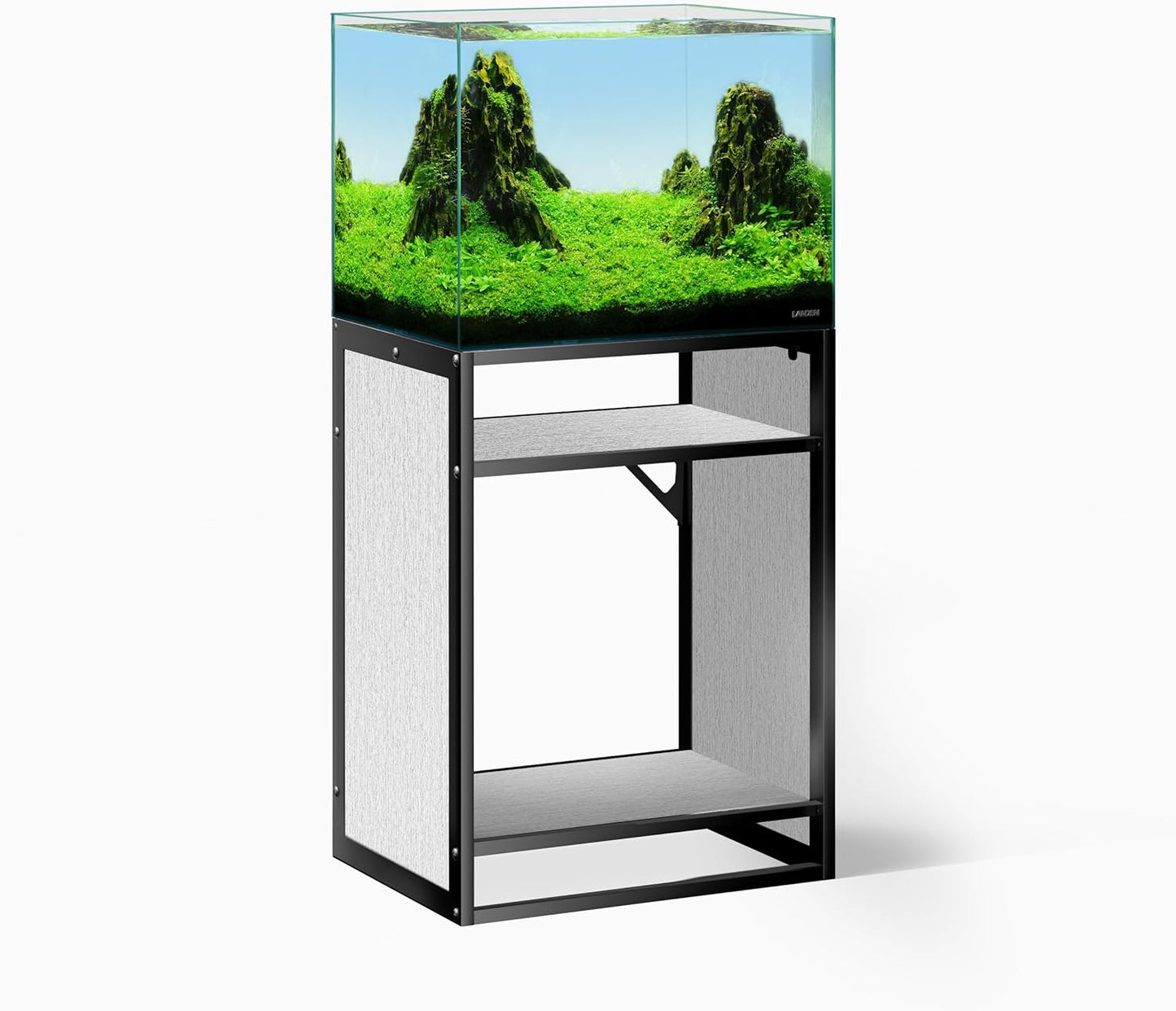 LANDEN Gray Metal Frame Stand, Three-Shelf for Fish Tanks up to 30 Gal, CLX60-60X45X80cm (23.6x17.7x31.49 in), for Fish Tanks and Reptile Terrariums, Home & Office Use