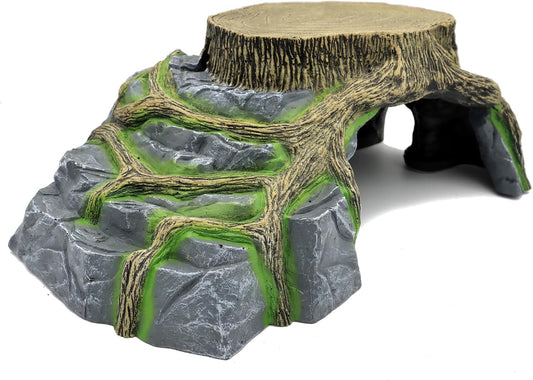 JIHAQUA Extra X Large Resin Reptile Tank Hideouts Cave Habitat Decor for Leopard Gecko Tank Accessories