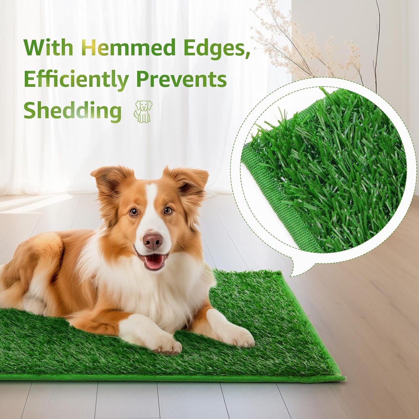 LOOBANI Dog Grass Pee Pads, Artificial Dog Grass Pads for Potty Tray, Fake Grass for Dogs to Pee On, Outdoor Indoor Pee Grass for Dog Potty (18.1*28.1 inch)