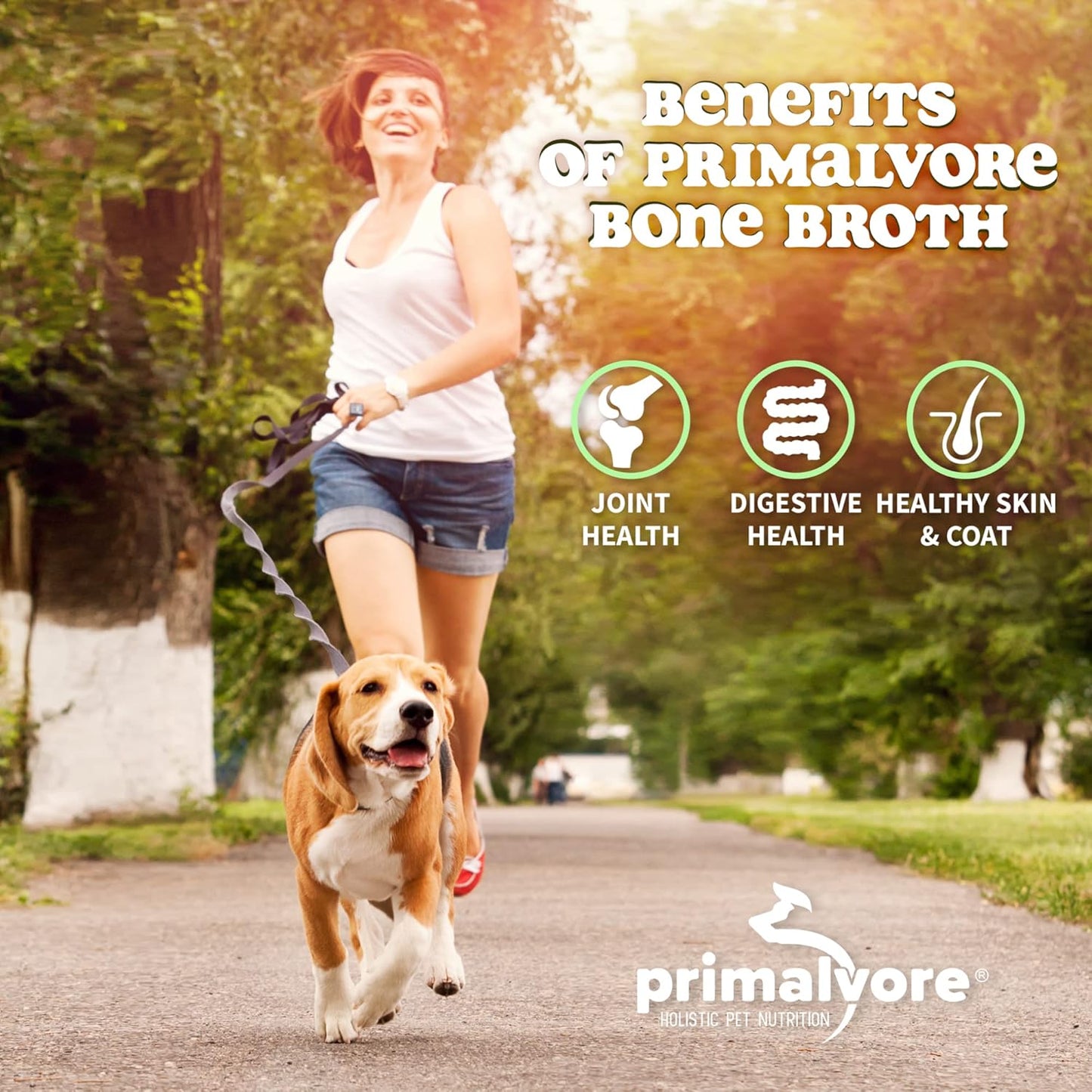 Primalvore Free-Range Bone Broth for Dogs &Cats, Mobility Formula w/Collagen Peptides to Help Support Hip & Joints, Digestion, Skin & Coat and Hydration, Human Grade, Made in USA. Chicken 6 Pack