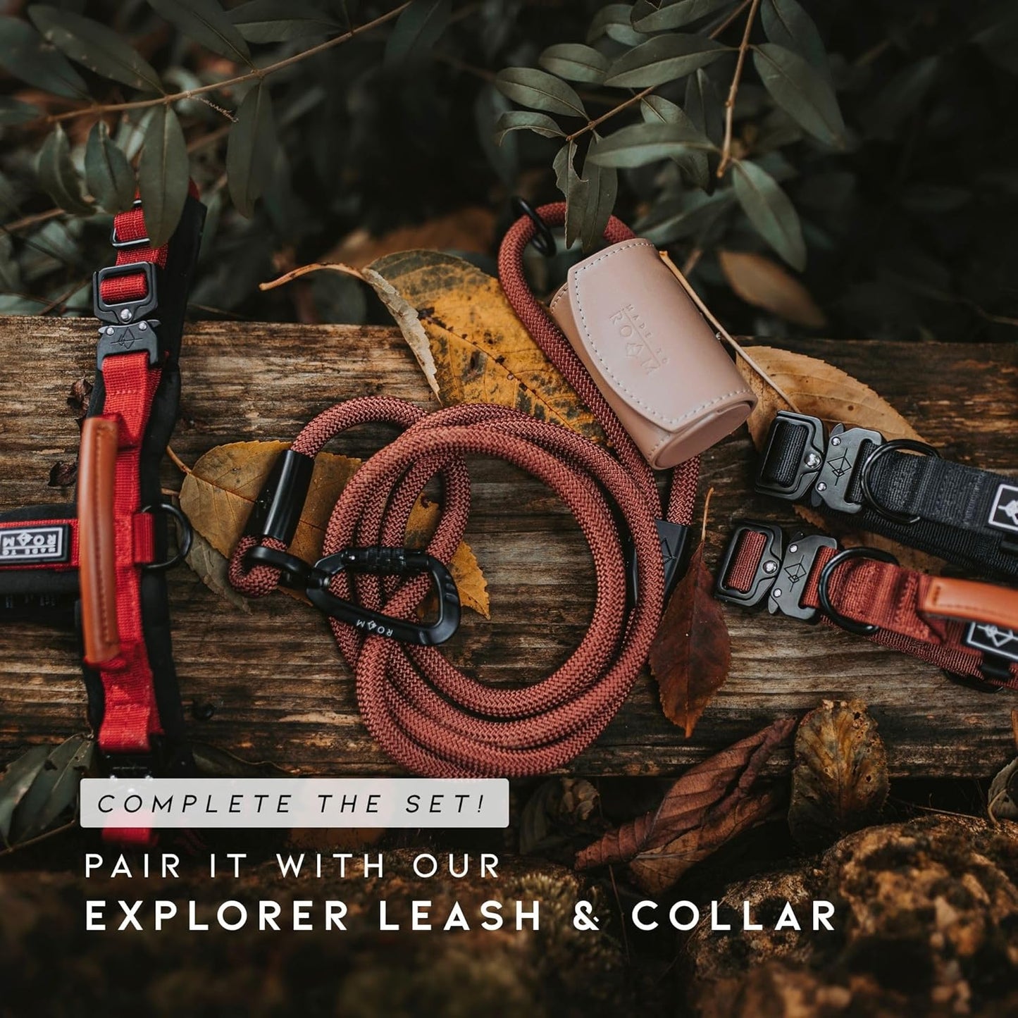 MADE TO ROAM Premium Explorer Harness - Y-Shaped Dog Harness with Adjustable Durable Nylon, Soft Padding, Metal Buckles and Leather Handle for Small, Medium, Large Dogs (Virginia Mountains, Size 6)