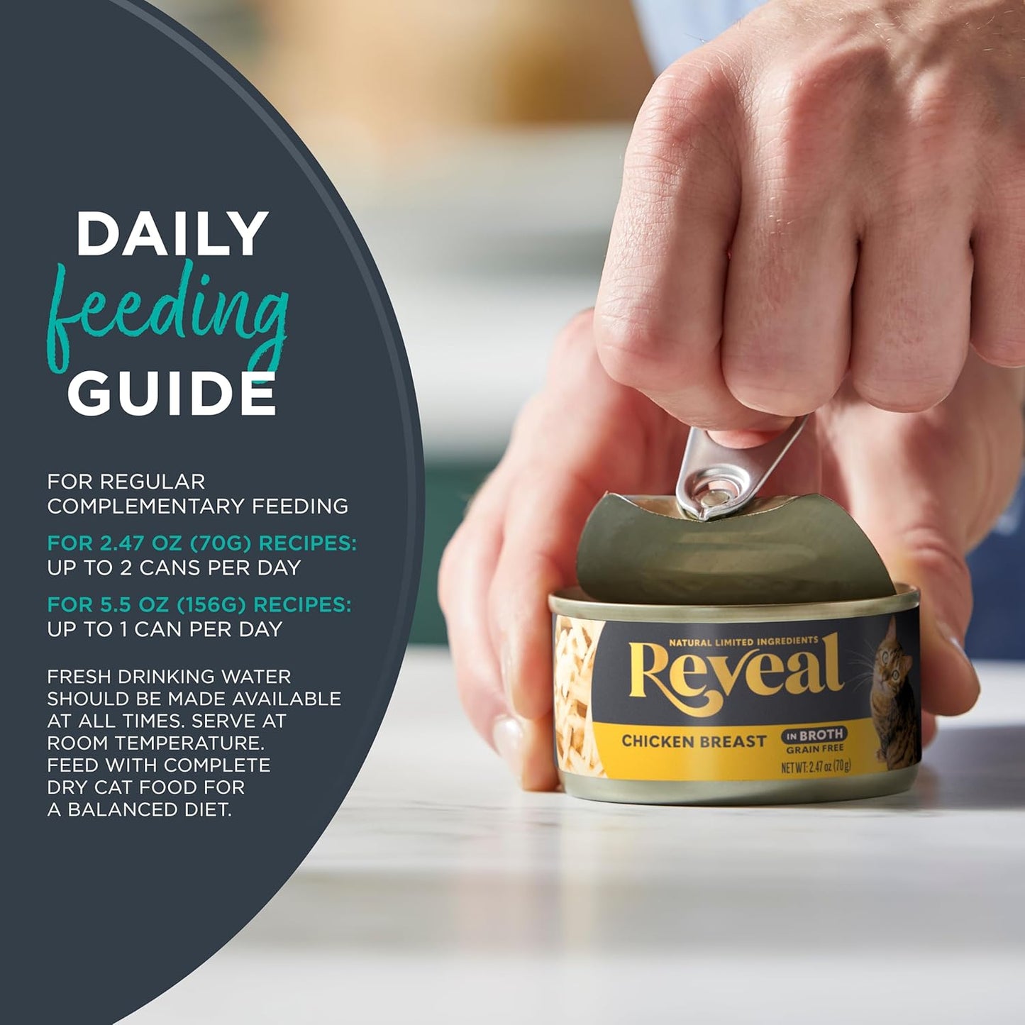 Reveal Natural Wet Cat Food, 12 Count, Grain Free, Limited Ingredient Canned Food for Cats, Chicken Breast in Broth, 5.5 oz Cans