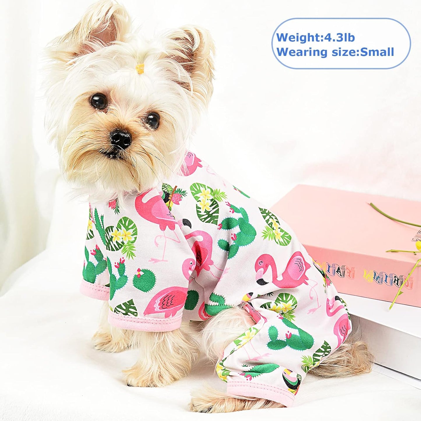 Dog Pajamas Pjs Spring Summer Dog Clothes for Small Dogs Girl - Small - Medium Size Dogs, Soft Stretchy Puppy Clothes Doggie Onesies Cat Pet Jammies Outfit for Chihuahua Yorkie(Pink, Medium)