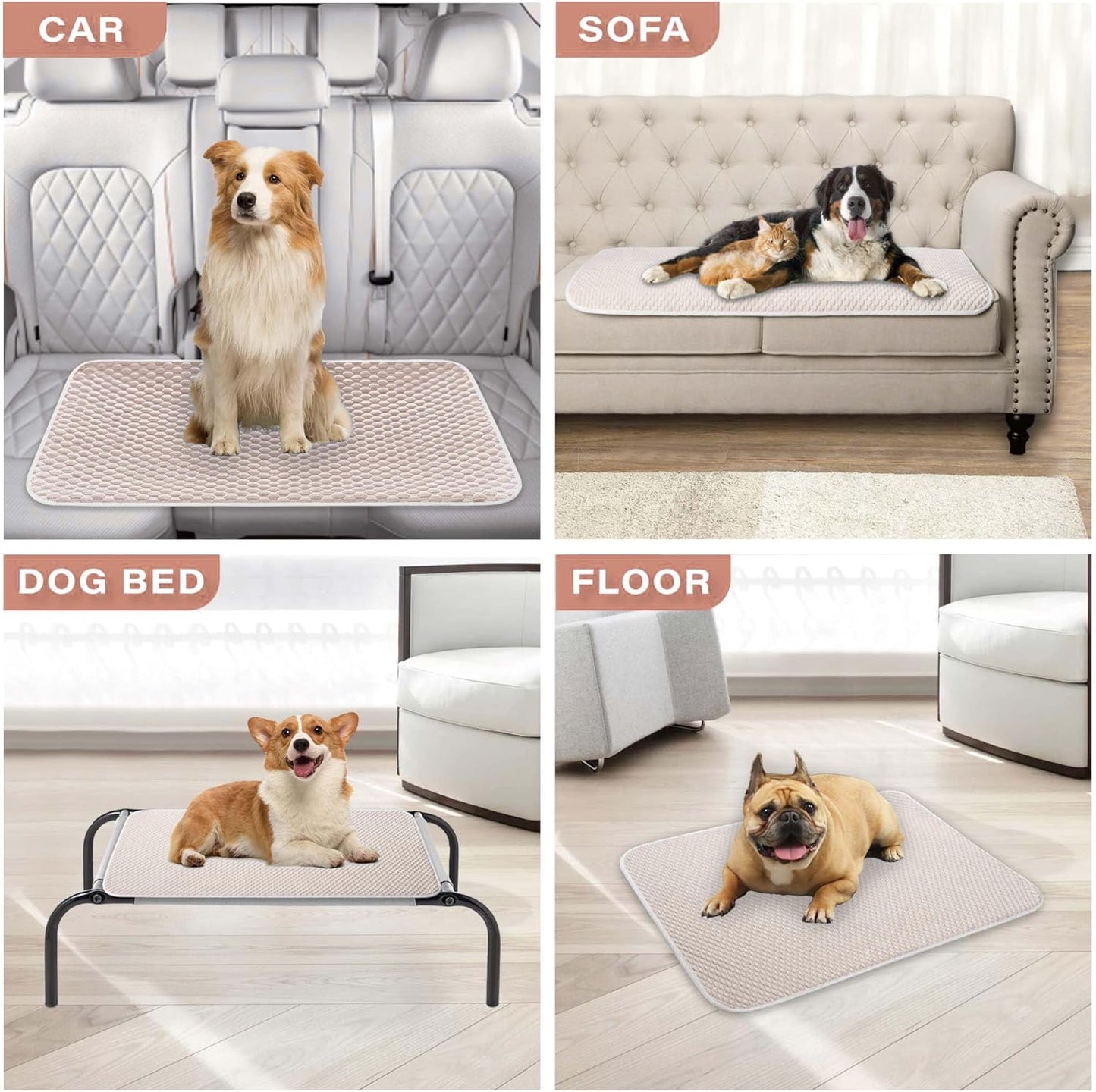 MICROCOSMOS Pet Cooling Mat & Sleeping Pad- Breathable Bubble Surface, EZ Clean. Keep Cooling for Pets, Kids and Adults in Summer.(Brown, 36" x 24")