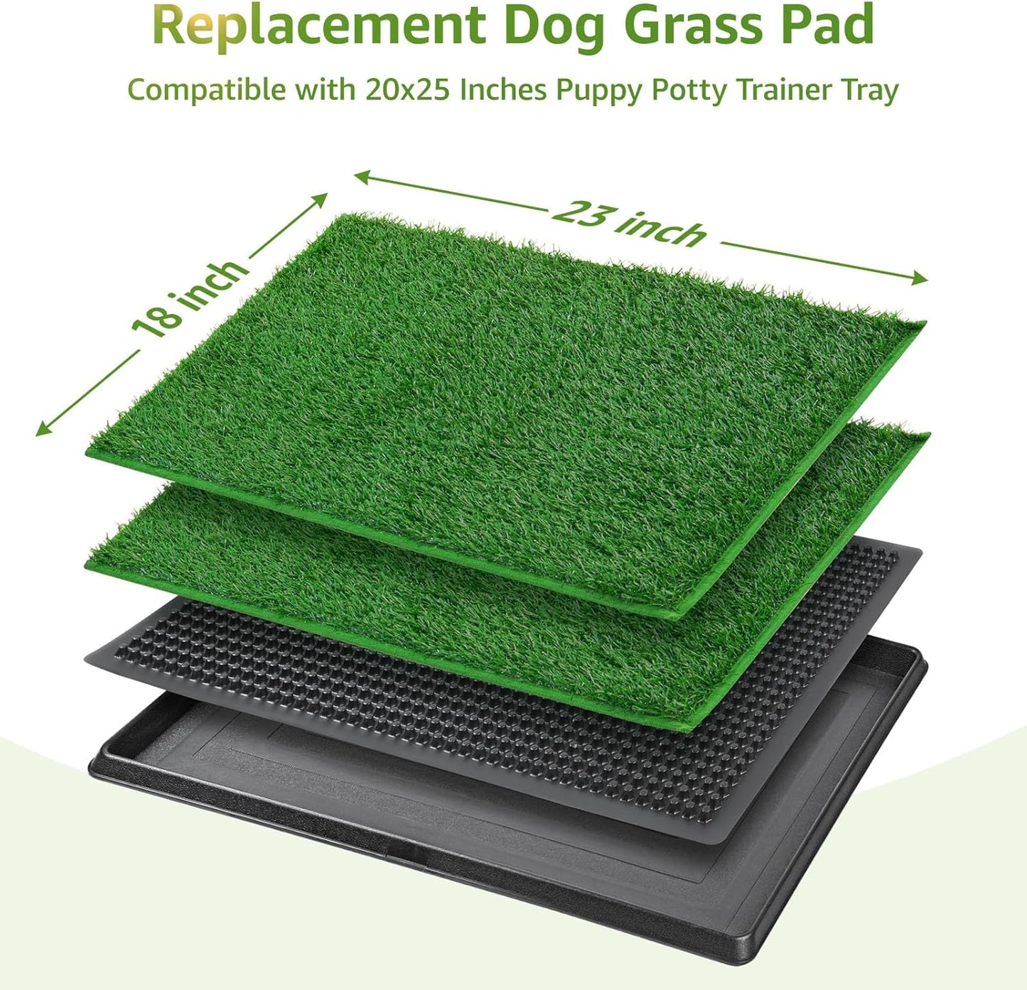 LOOBANI Dog Grass Pee Pads, Artificial Dog Grass Pads for Potty Tray, Fake Grass for Dogs to Pee On, Outdoor Indoor Pee Grass for Dog Potty(18.1*23.1 inch)