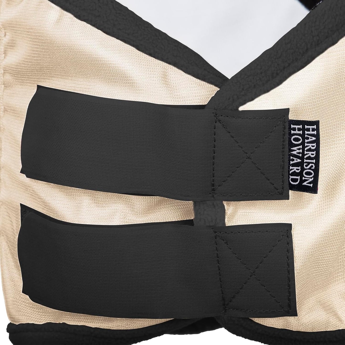 Harrison Howard Pro Luminous Horse Fly Mask Standard with Ears UV Protection for Horse Light Champagne Large Full Size