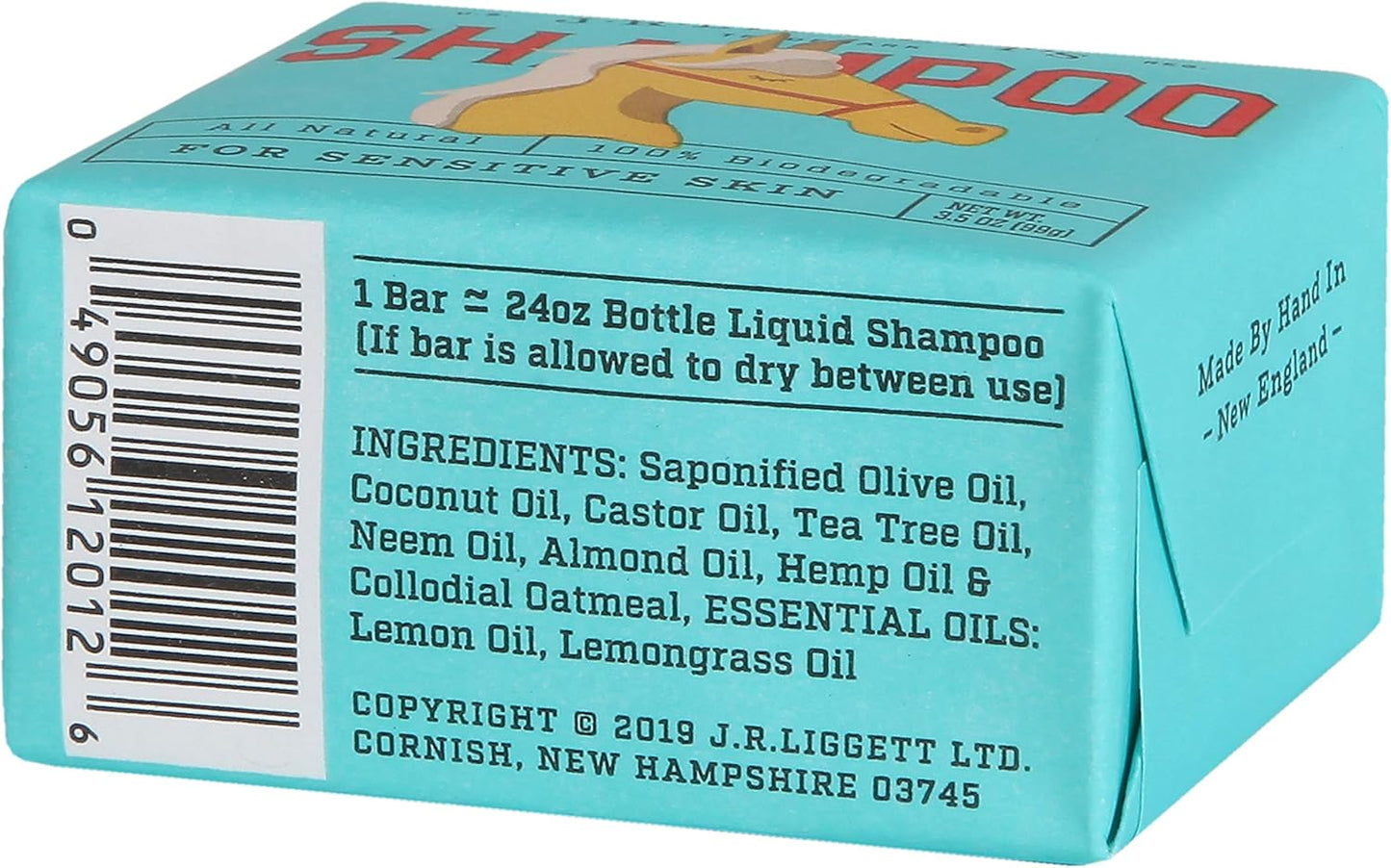 JR Liggett’s Natural Horse Shampoo Bar - Non-GMO, 100% Detergent-Free Formula Gently Deep Cleans and Supports Healthy Skin and Coat - Ideal for Dry, Itchy, or Sensitive Horses - 3.5 oz Bar