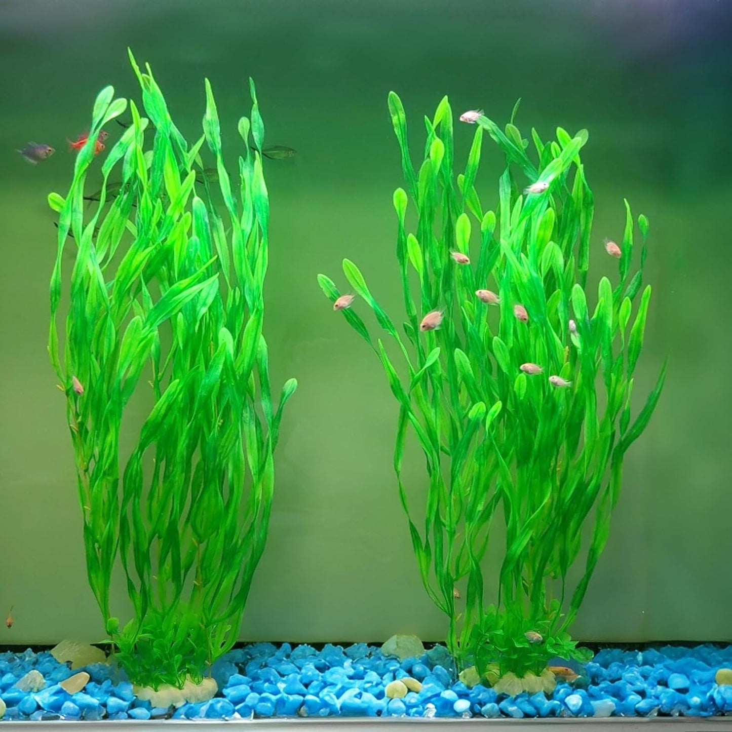 25.98 Inch Tall Aquarium Plants – Large Lifelike Artificial Fish Tank Decorations, 2 Pcs Fish Tank Plants Plastic，Durable & Safe for Freshwater/Saltwater Aquariums (Green (Style B))