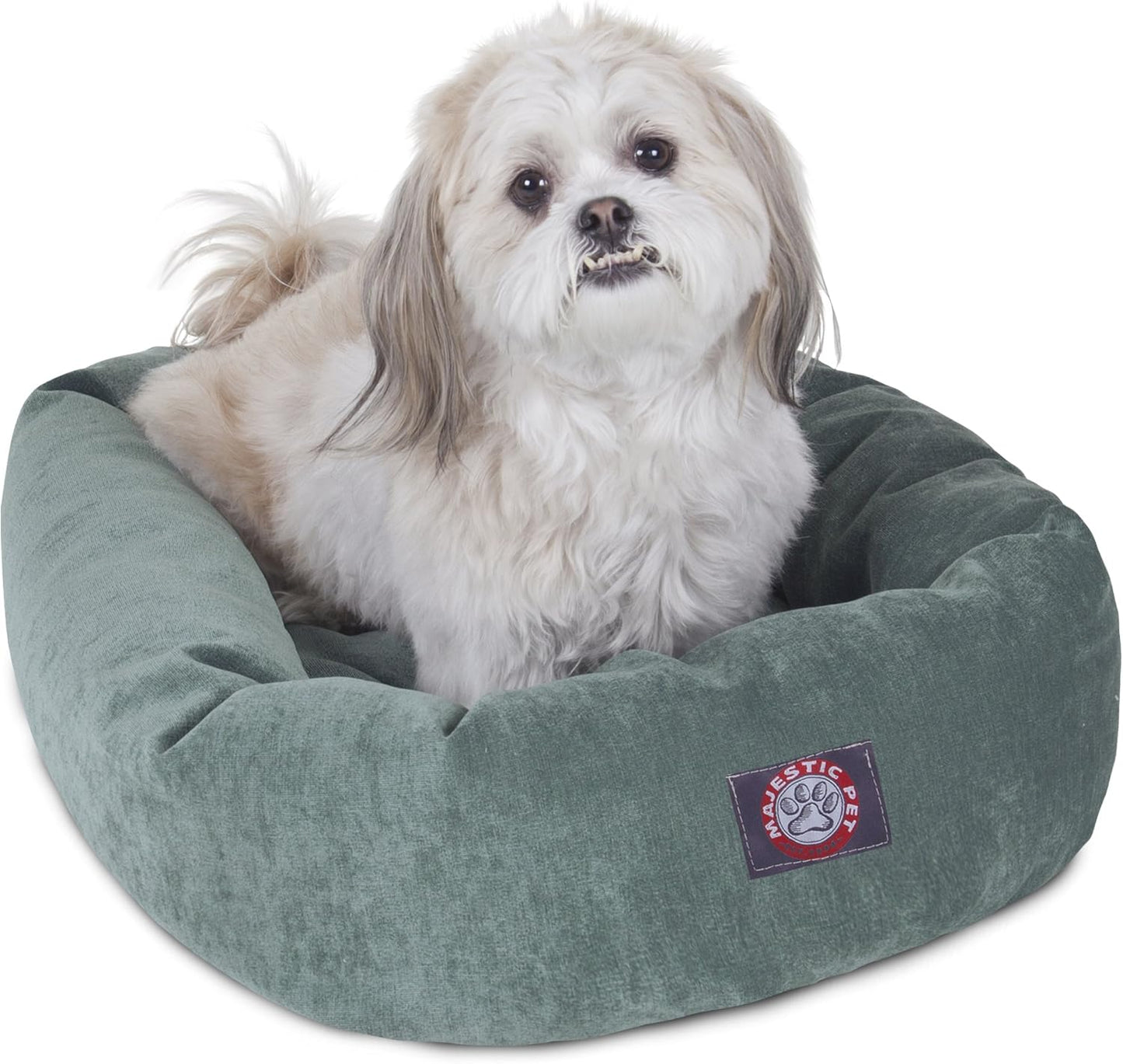 Majestic Pet Villa 24 Inch Shredded Memory Foam Dog Bed for Small Sized Dogs 24x19x7 Inch–Orthopedic Dog Bed - Durable Pet Bed - Washable Small Pet Bed with Head Support-Azure