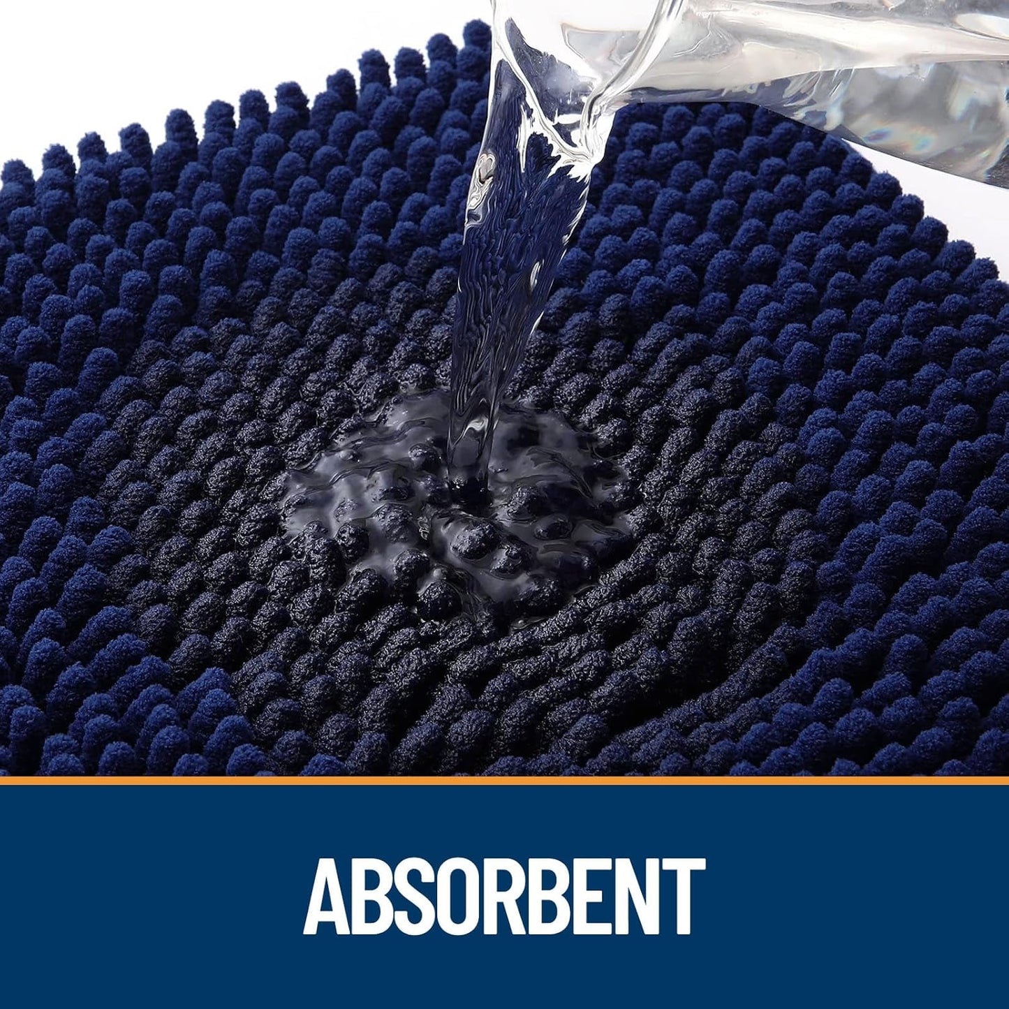 OLANLY Dog Door Mat for Muddy Paws 59x24, Absorbs Moisture and Dirt, Absorbent Non-Slip Washable Doormat, Quick Dry Chenille Mud Mat for Dogs, Entry Indoor Entryway Carpet for Inside Floor, Navy Blue