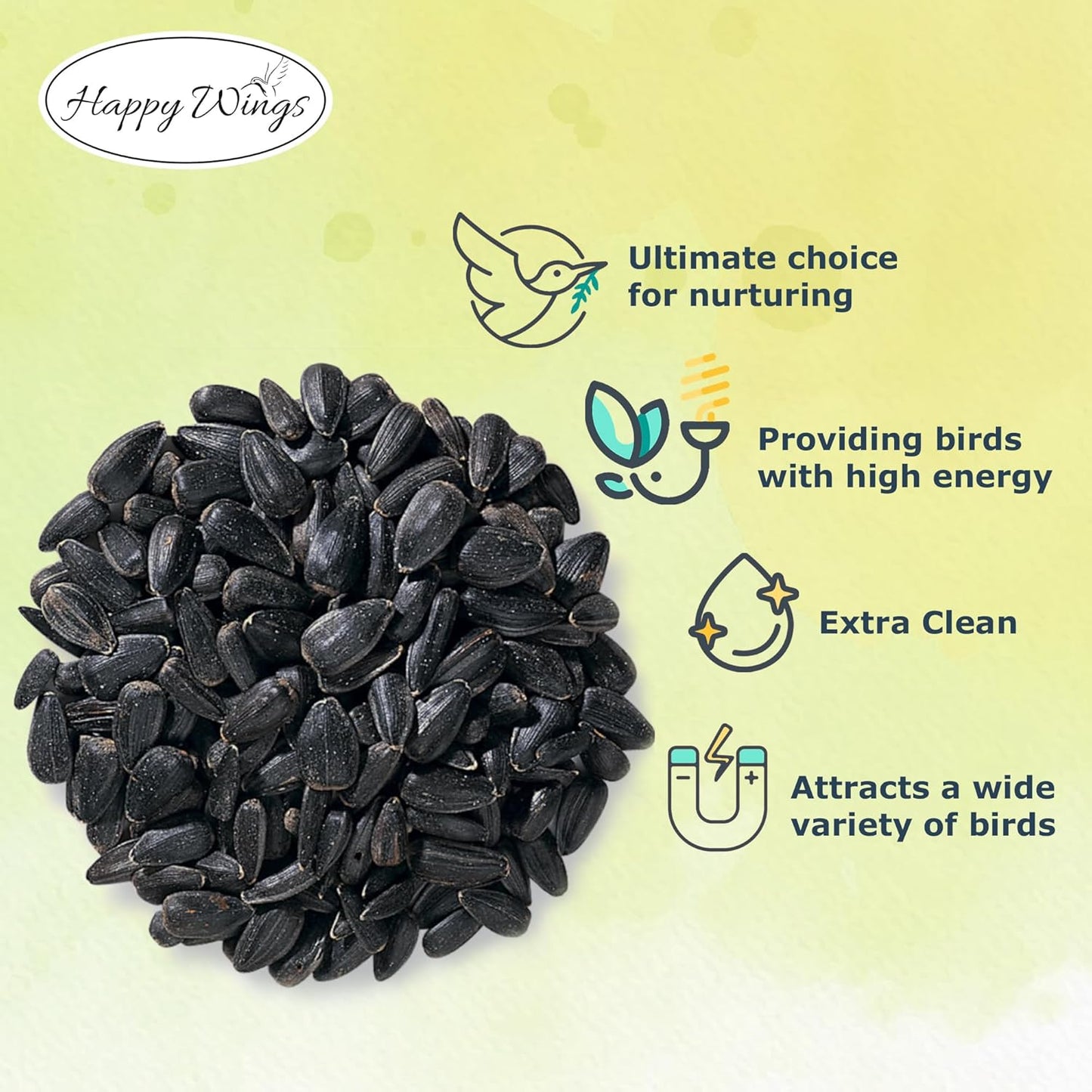 Black Oil Sunflower Seeds Wild Bird Food- 15 Pounds | No Grow Seed | Bird Seed for Wild Birds
