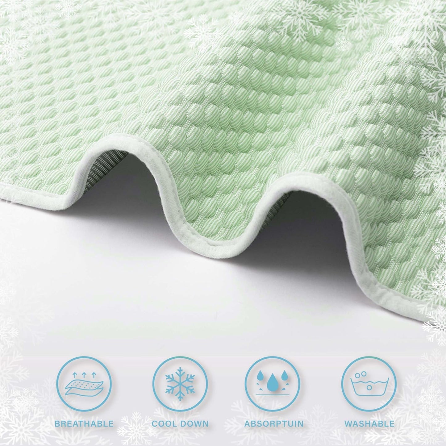 MICROCOSMOS Pet Cooling Mat & Sleeping Pad- Breathable Bubble Surface, EZ Clean. Keep Cooling for Pets, Kids and Adults in Summer.(Green, 48" x 24")