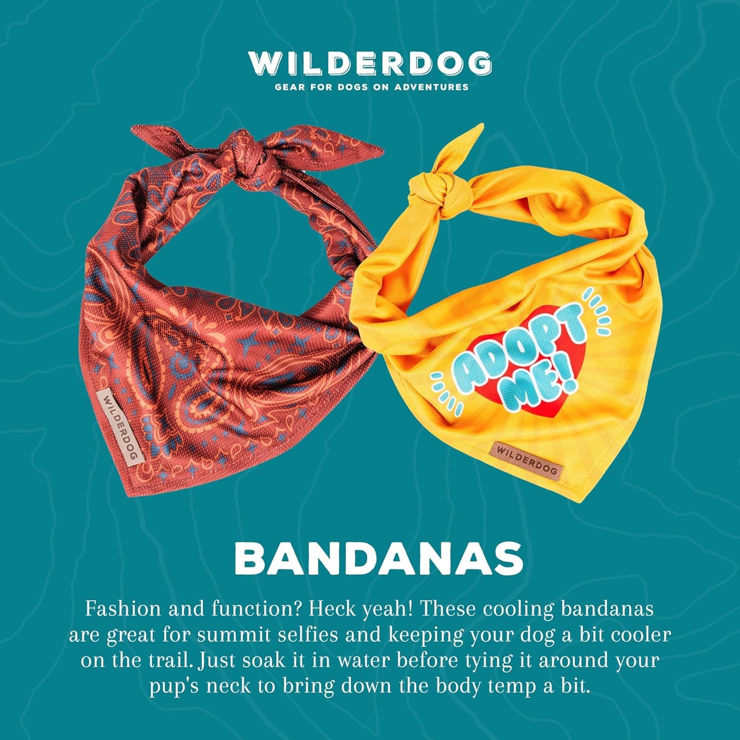 Wilderdog Dog Bandana with Lightweight Quick Drying Poly-Blend Mesh Material in Dawn