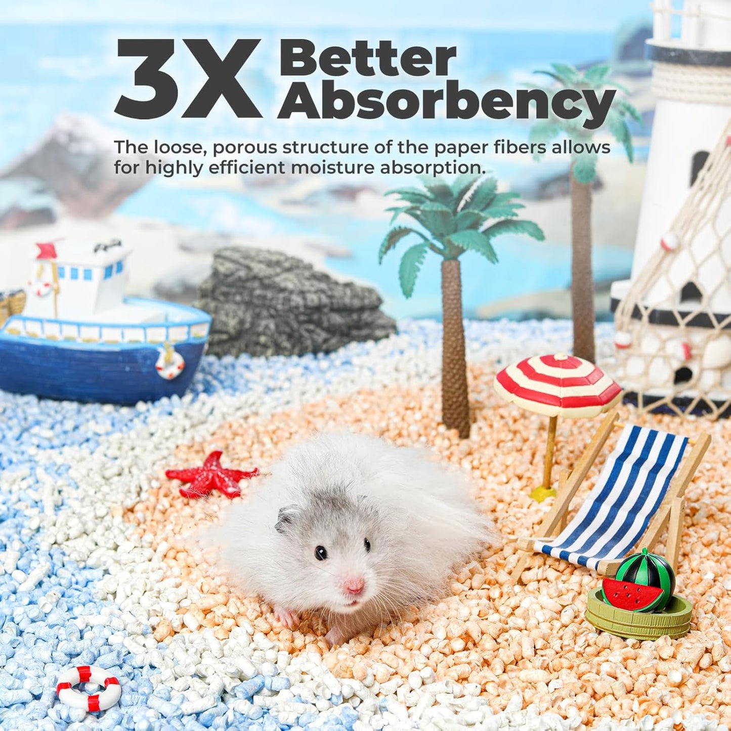 mini&moe Rabbit Litter Paper Pellet Bedding: Hamster Bedding Odor Control & Moisture Absorbent Natural Paper Pellet Bedding - for Small Animal Guinea Pigs,Rabbits Bedding 3.96lb