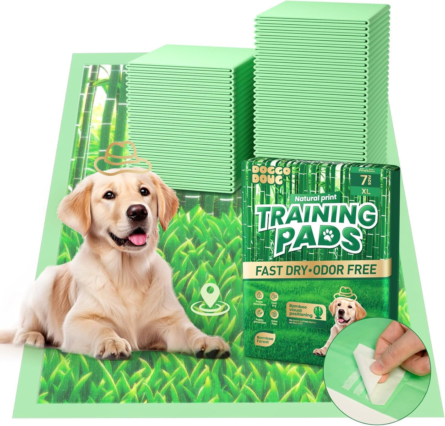 Puppy Pads XL Extra Large 28"x34" Pee Pads for Dogs Potty Training Super Absorbent & Leak-Proof Design Odor Eliminating Pee Pads for Dogs 6-Layer Standard Absorbency Dog Pee Pads(7 Counts)