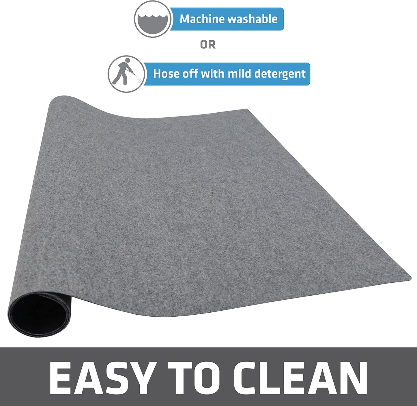 Drymate Dog Crate Mat Liner, Absorbs Urine, Waterproof, Non-Slip, Washable Puppy Pee Pad for Kennel Training - Use Under Pet Cage to Protect Floors, Thin Cut to Fit Design (USA Made) (LGrey)(29"x48")