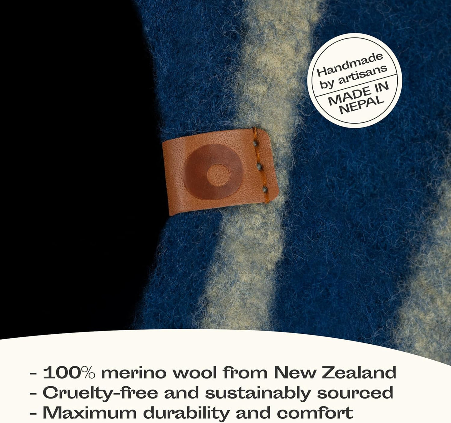 MEOWFIA Cat Cave – Premium Felt Cat Bed for Indoor Cats, Handmade 100% Merino Wool (Medium, Deep Azure)