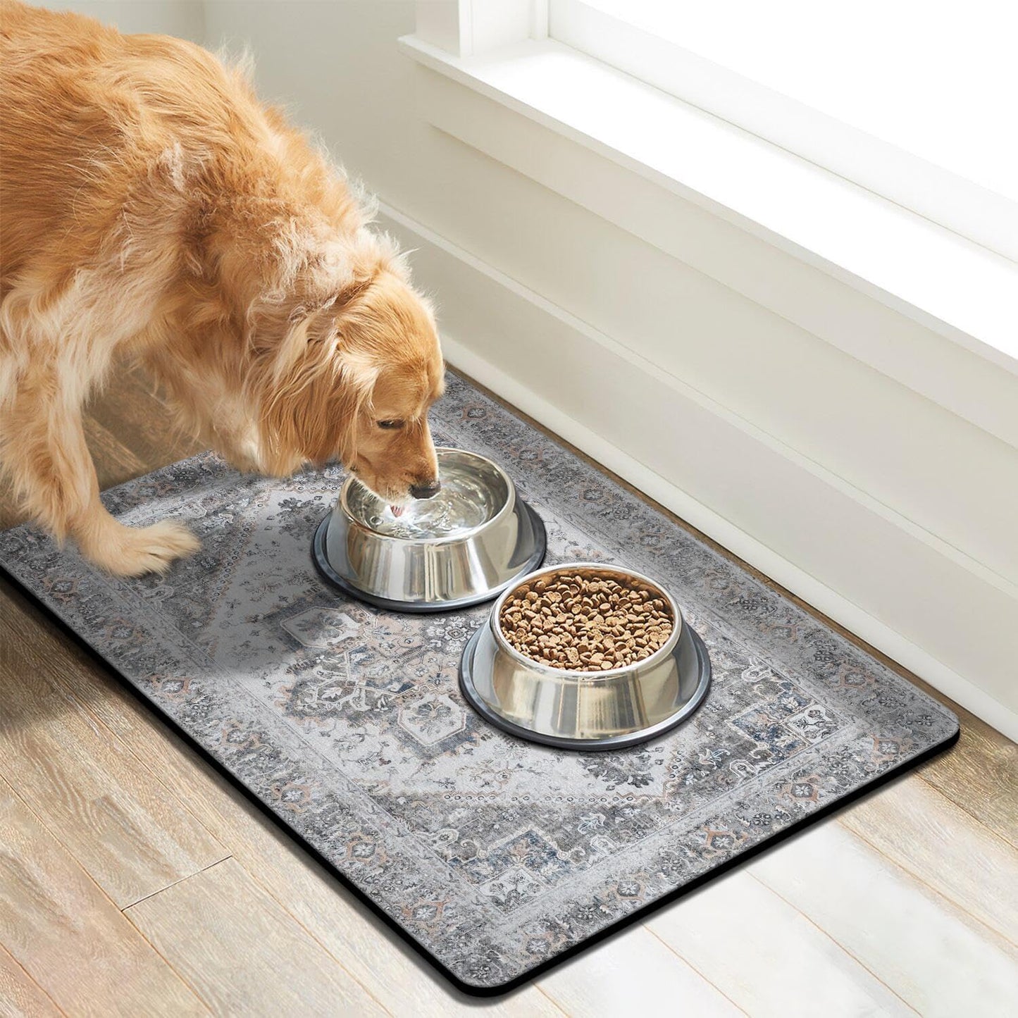 Dog Food Mats for Floors, Absorbent Dog Bowl Mat for Food and Water Dispenser Mat, Quick Dry Cat Food Mat Pet Supplies