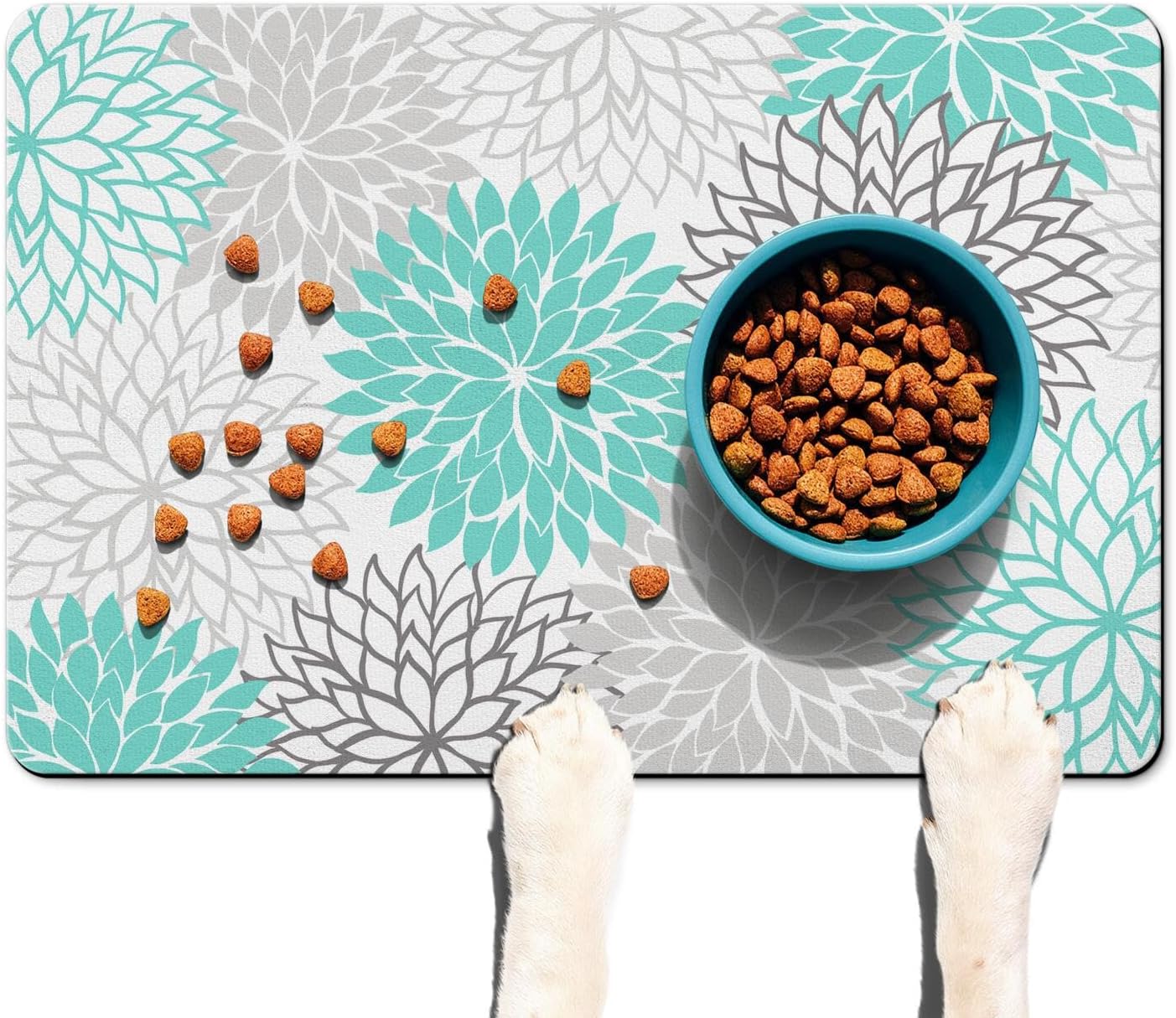 Pet Feeding Mat for Floors Waterproof Dog Mat for Food and Water Absorbent Quick Dry Non Slip mat for Cat Bowls