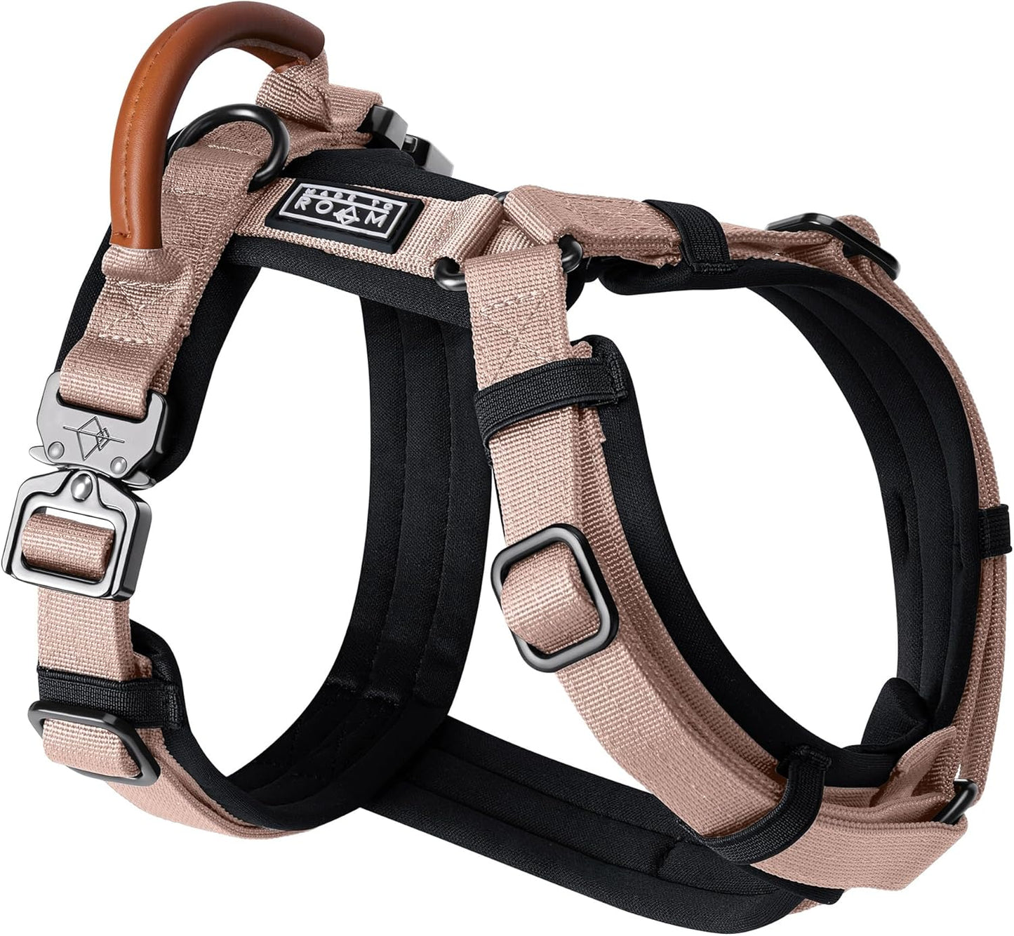 MADE TO ROAM Premium Explorer Harness - Y-Shaped Dog Harness with Adjustable Durable Nylon, Soft Padding, Metal Buckles and Leather Handle for Small, Medium, Large Dogs (Utah Glow, Size 5)