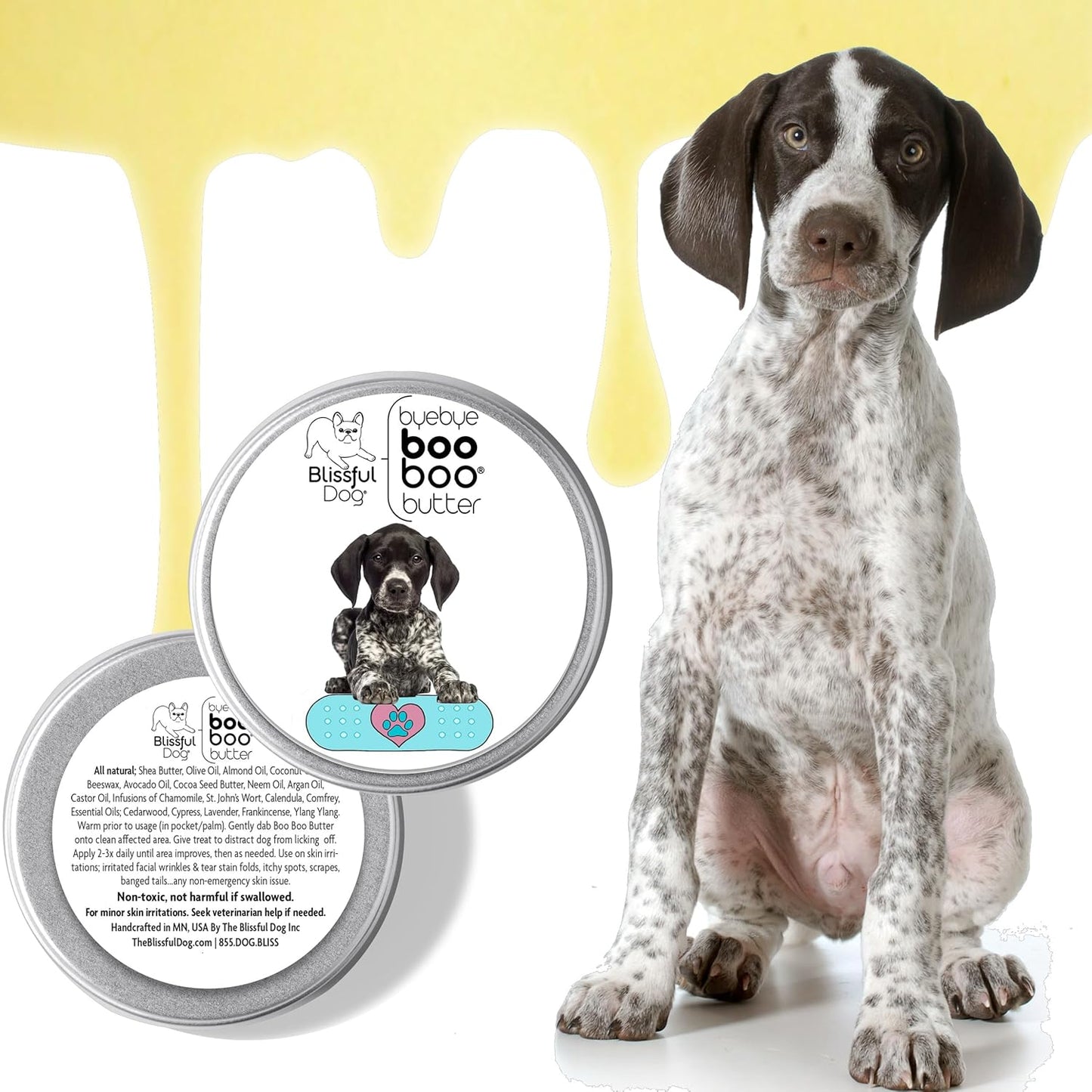 The Blissful Dog 1 oz TIN German Shorthaired Pointer Booboo Butter