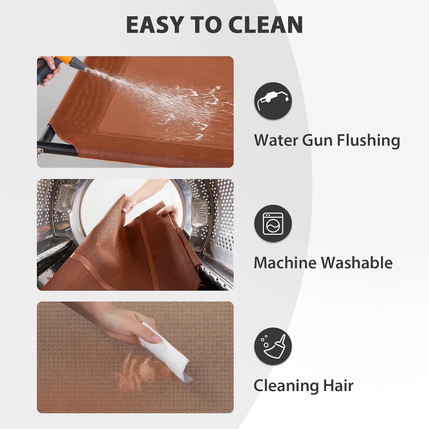 RRPETHOME Large Elevated Cooling Dog Bed, Raised Dog Cot Beds for Large Dogs, Elevated Outdoor Pet Bed, Chew Proof Portable Cooling Pet Cot with Skid-Resistant Feet and Breathable Mesh