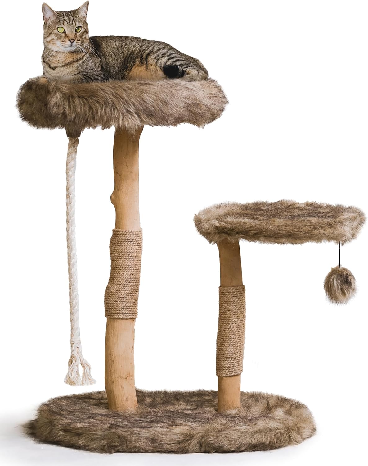 Mau Lifestyle Modern Cat Tree Tower - Natural-Branch Cat Condo & Luxury Wood Cat Scratching Tree - Luxury Cat Gifts by Mau Lifestyle