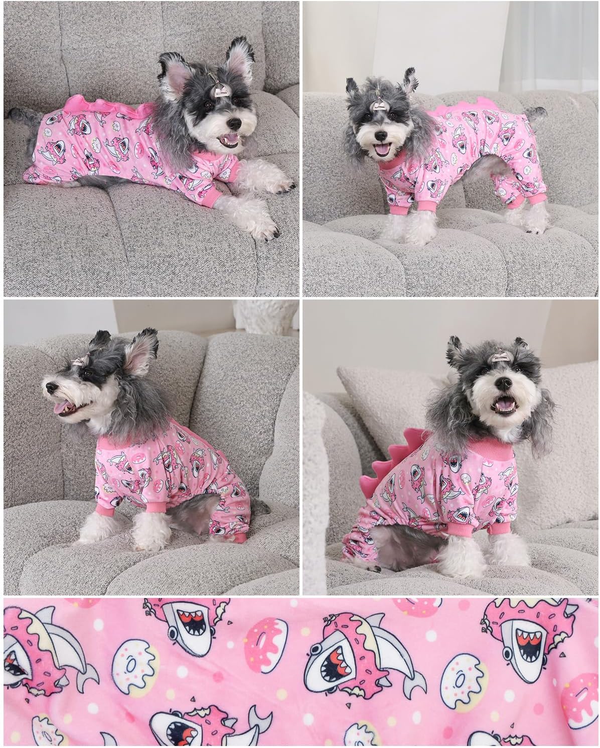 CuteBone Dinosaur Costume Dog Pajamas, Stretchy Spandex Crystal Velvet Sleepwear Coat for Small Dogs, Soft & Warm Pet Outfit Clothes for Cold Weather, Cozy Pullover Design COSP09XL