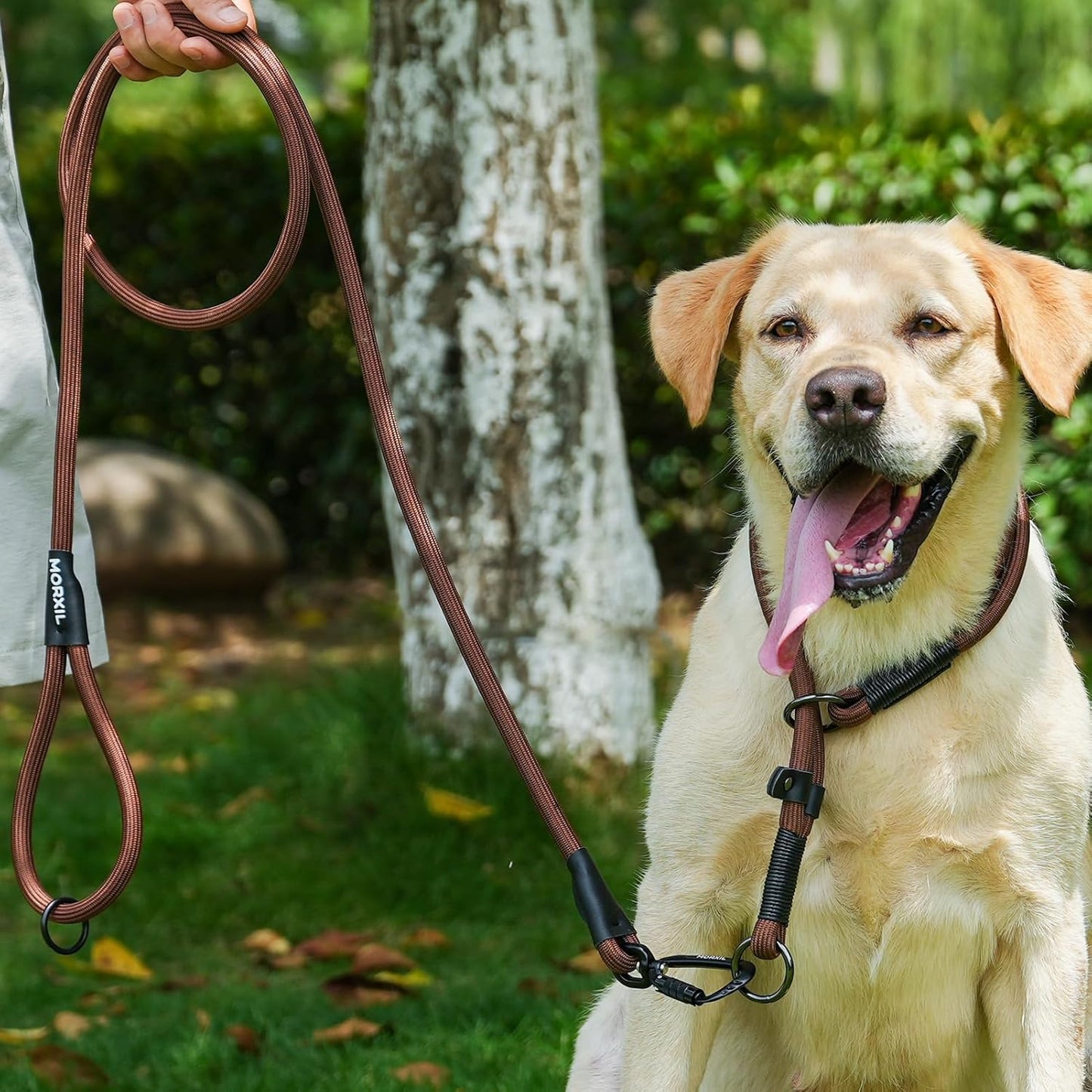 Rope Dog Leash, 4 ft Heavy Duty Dog Leash with Aviation Aluminum Auto Locking Carabiner, Strong Nylon Pet Lead for Small, Medium, Large Dogs (Navy Blue, 4FT)