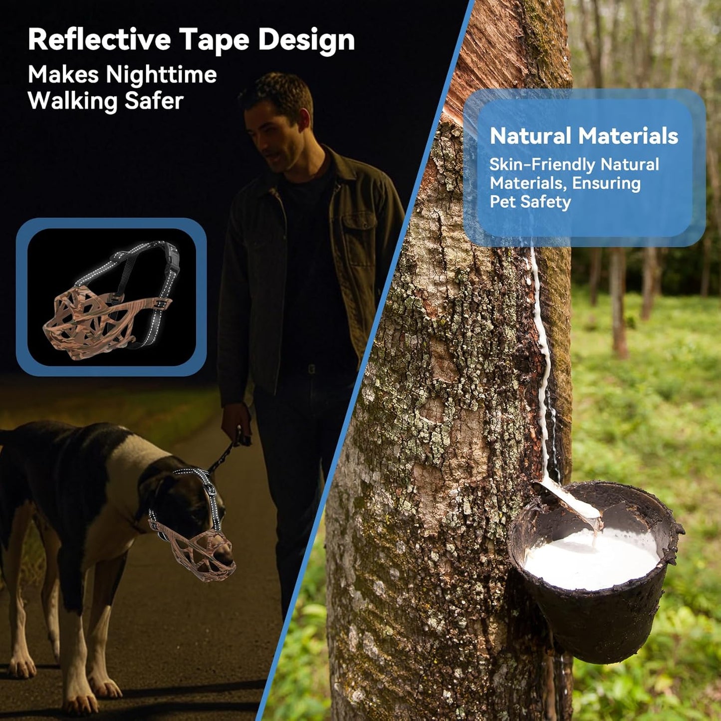 Dog Muzzle for Large Dogs, Breathable Basket Muzzles for Small, Medium and X-Large Aggressive Dog, Allows Panting Drinking, Suitable for Grooming Trimming Training (Camouflage Brown, M)