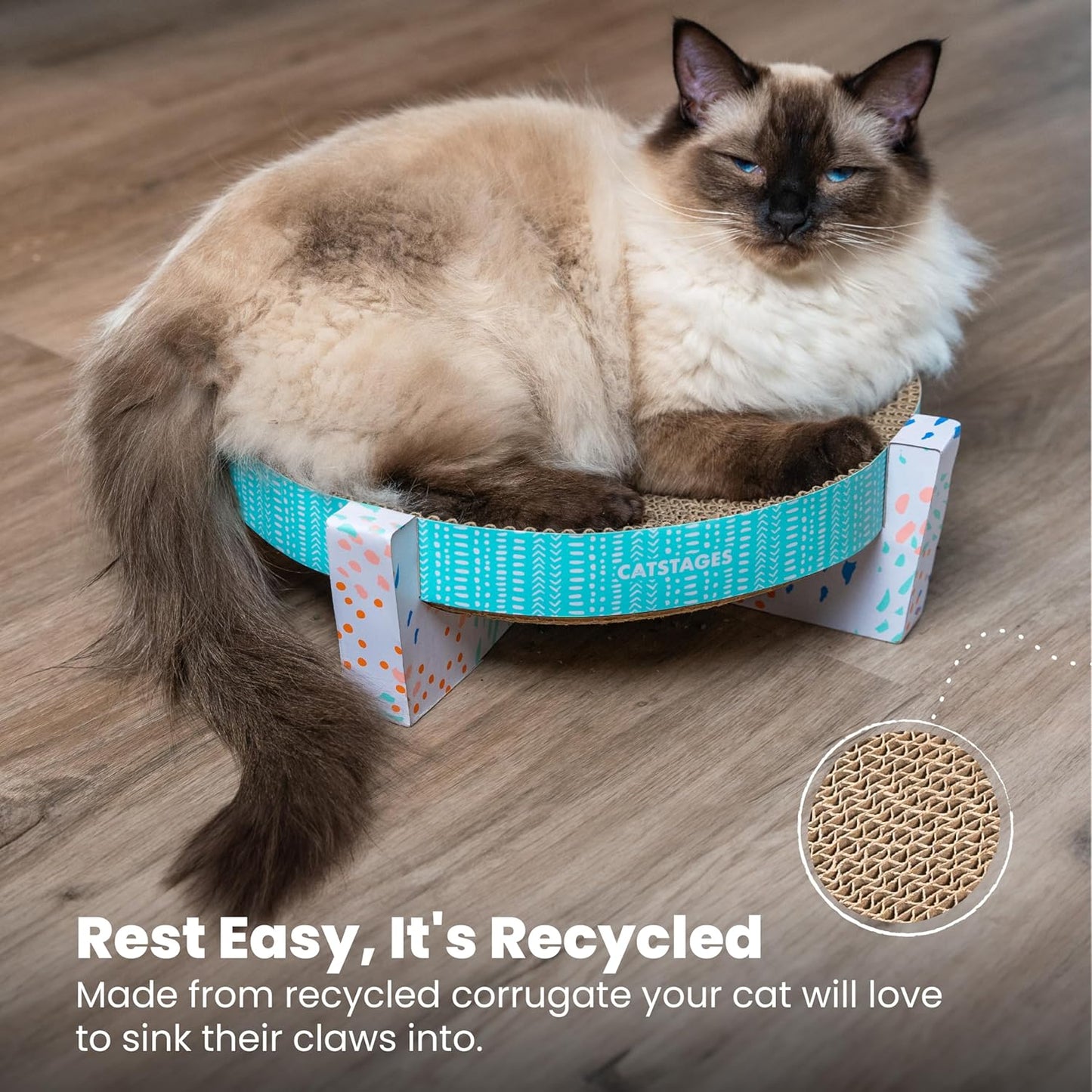 Catstages Scratch Snggle & Rest Elevated Cat Lounger and Cat Scratcher for Relaxing and Play, Includes Catnip
