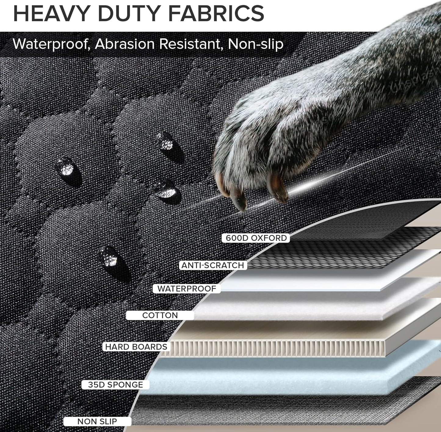 SHARLOVY XL Truck Back Seat Extender for Dogs, Large Hard Bottom Dog Car Seat Cover for Back Seat, Heavy Duty Dog Car Hammock, Waterproof Pet Seat Covers for Trucks, F150, Ram1500 and Large SUV