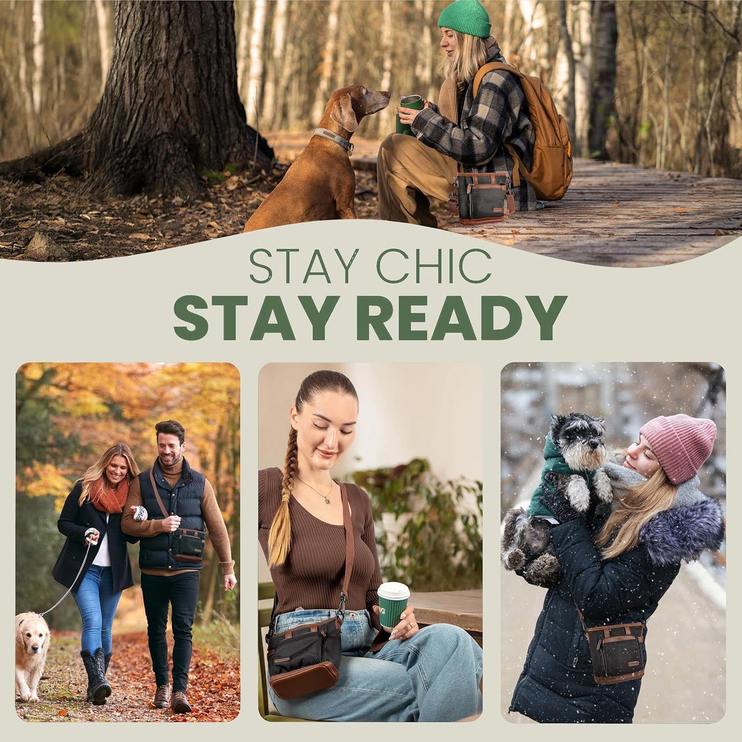 BEAU&FUR Dog Treat Pouch with Clicker for Training - Hands-Free Dog Treat Bag with Magnetic Closure, Built-in Poop Bag Holder Pocket