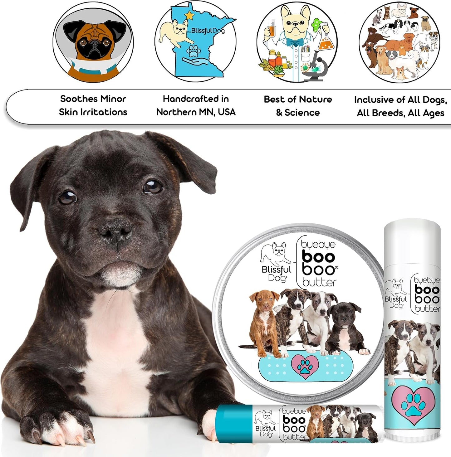 The Blissful Dog Staffordshire Pitbull Terrier Boo Boo Butter, 4-Ounce