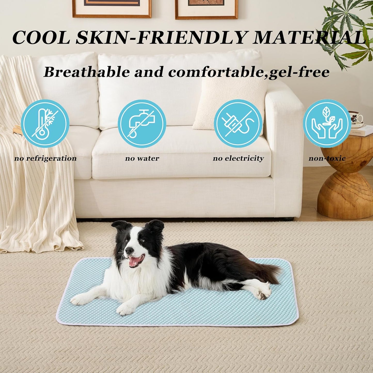 MICROCOSMOS Pet Cooling Mat & Sleeping Pad- Breathable Bubble Surface, EZ Clean. Keep Cooling for Pets, Kids and Adults in Summer.(BlueWhite, 36" x 36")