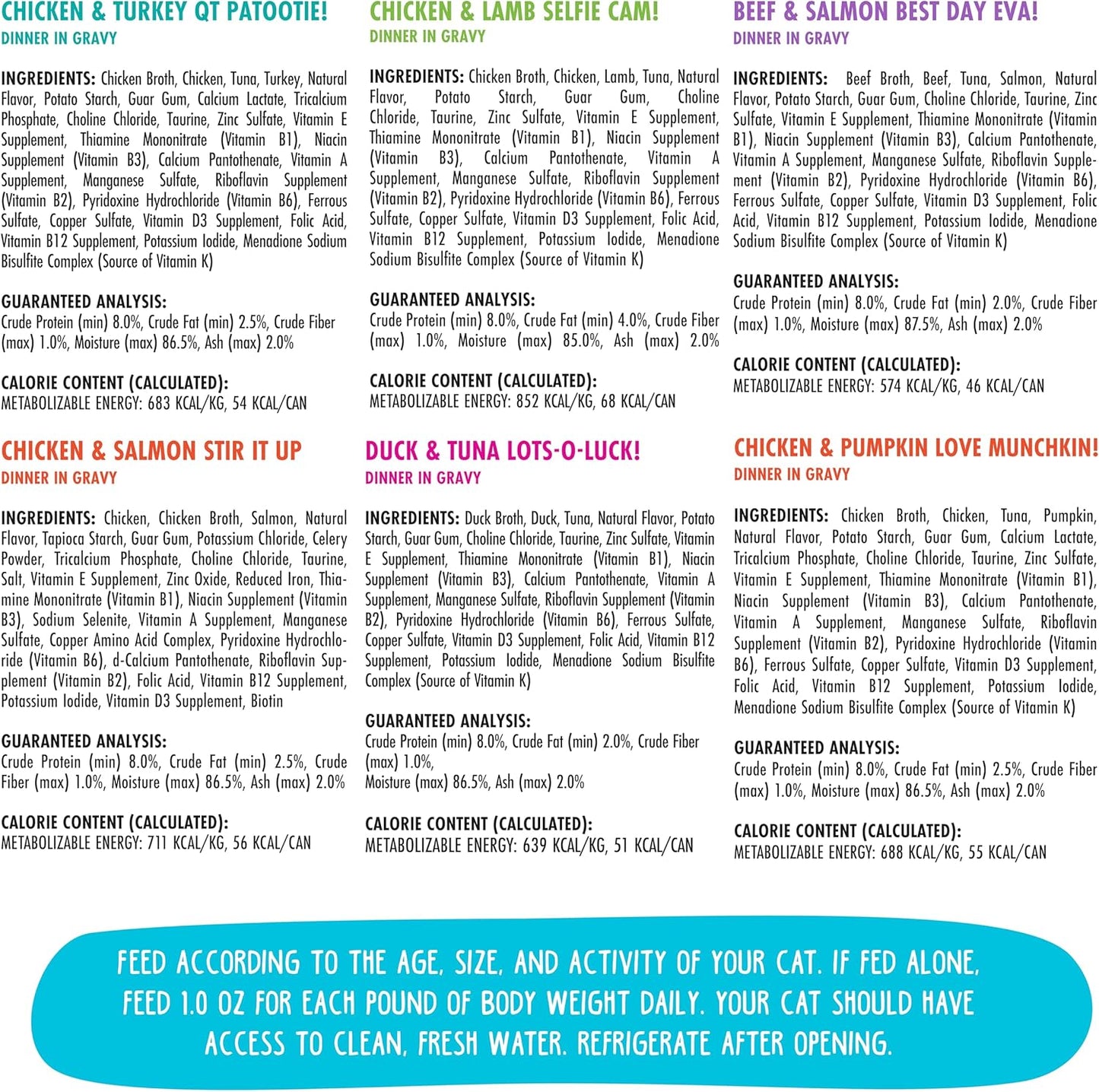 Weruva B.F.F. OMG - Best Feline Friend Oh My Gravy!, Variety Pack, Rainbow Road, Wet Cat Food by, 2.8oz Can (Pack of 12)