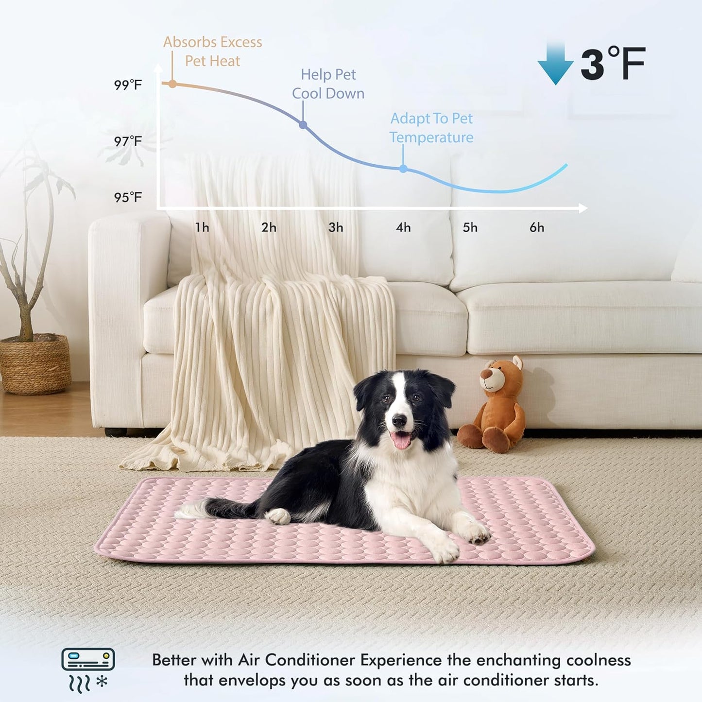 MICROCOSMOS Summer Cooling Mat & Sleeping Pad- Water Absorption Top, Materials Safe, Easy Carry, EZ Clean. Keep Cooling for Pets, Kids and Adults.(Pink, 28" x 22")