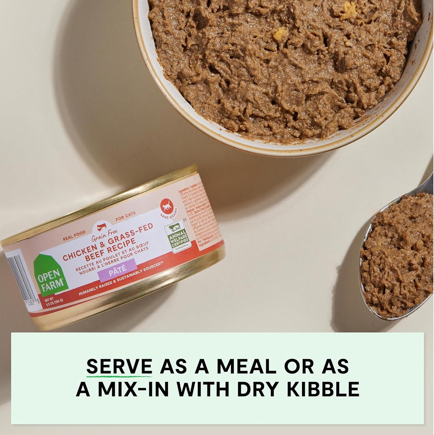 Open Farm Canned Cat Food, Paté for Complete & Balanced Nutrition, Grain-Free and Legume-Free Wet Cat Food, Chicken & Beef Recipe, 2.8oz Cans (Case of 18)